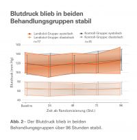 Abb. 2 - Der Blutdruck blieb in beiden Behandlungsgruppen über 96 Stunden stabil.